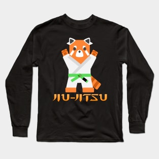 Jiu Jitsu Panda -Green Belt Long Sleeve T-Shirt